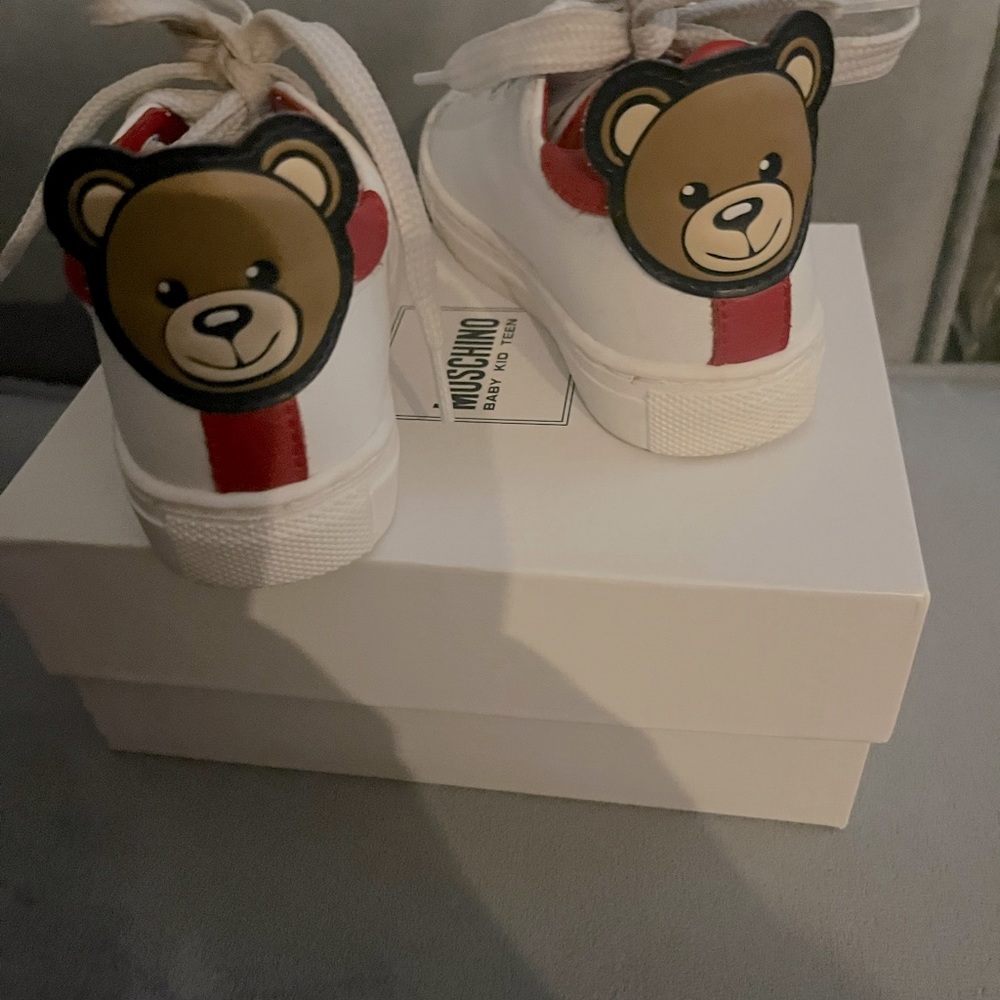 Moschino toddler TEDDY PATCH CALFSKIN SNEAKER